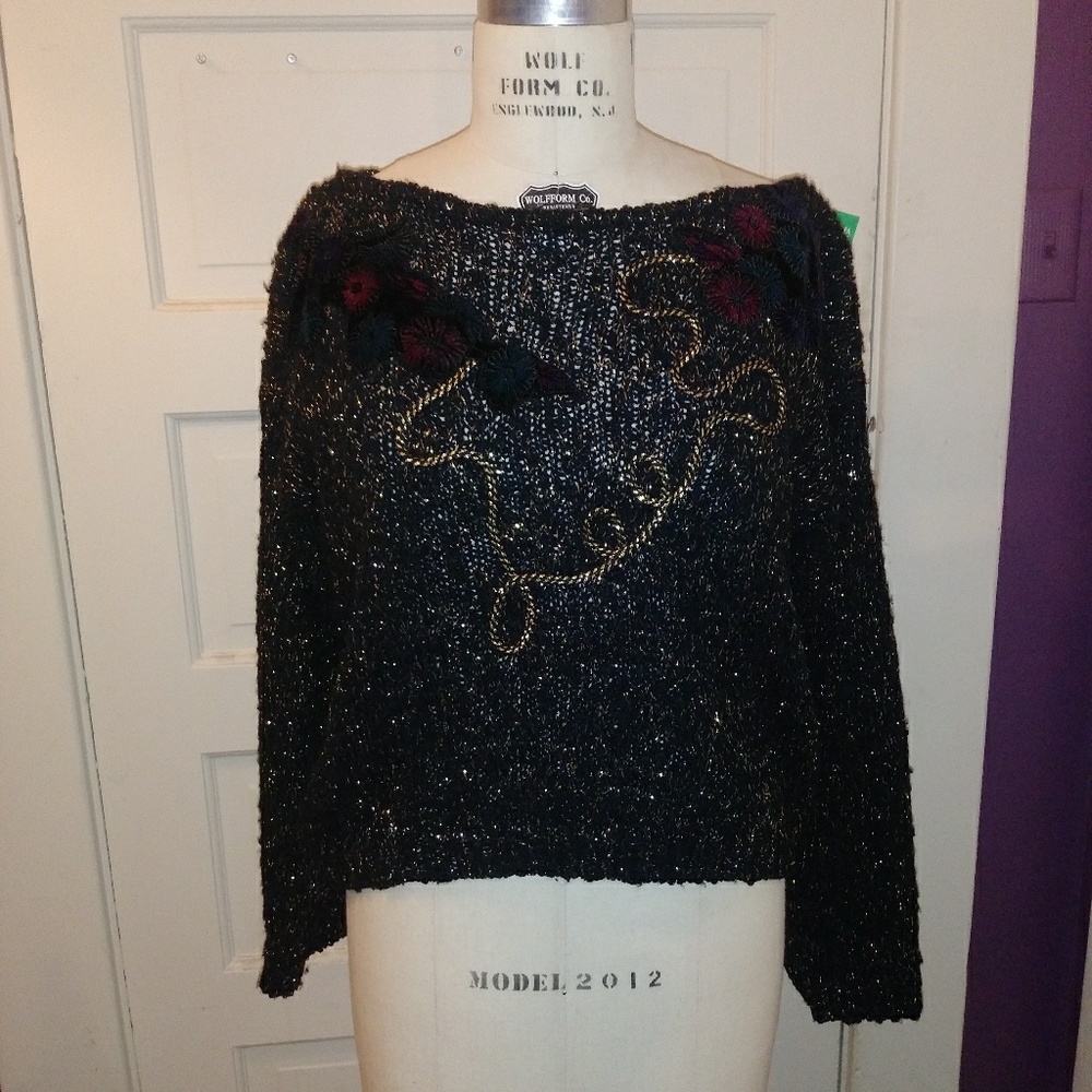 Vintage black sparkly sweater
